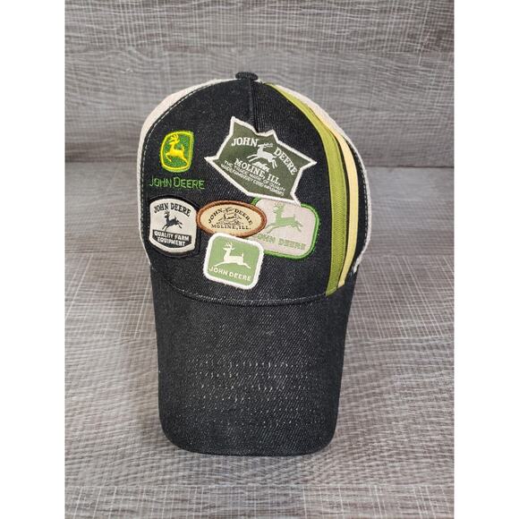 John Deere Tractor Mesh Snapback Multi Patches Trucker Hat Cap - ADJUSTABLE - Picture 1 of 11